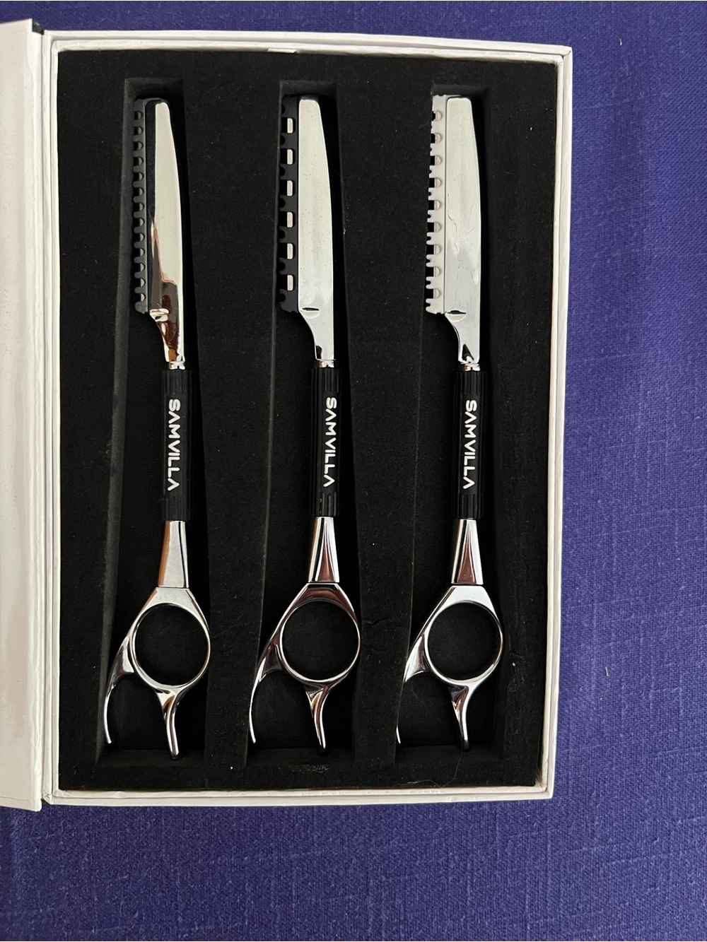 Sam Villa Razor Trio - Silver and Black Handles